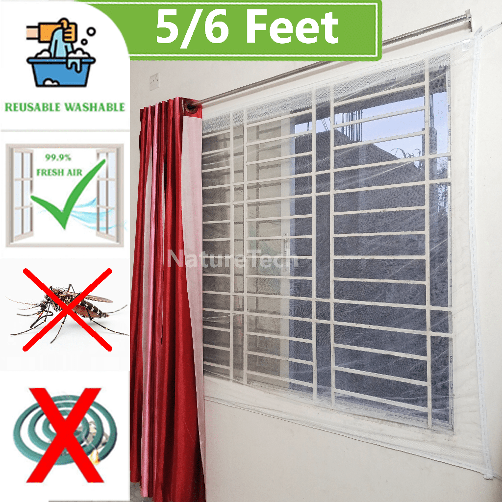 Best Quality Window Anti Mosquito Net With Decorative Design (5/6 Feet)